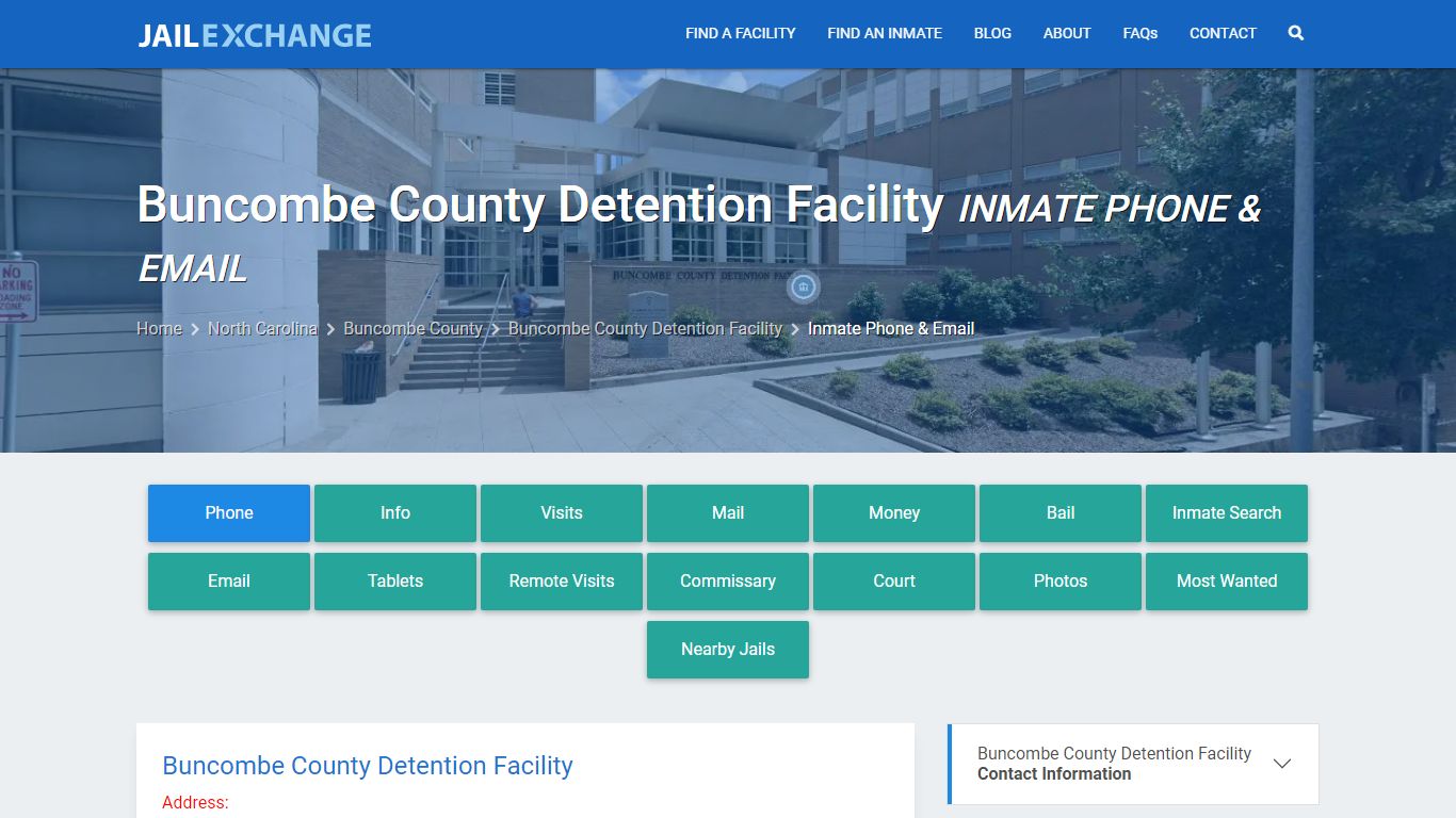 Inmate Phone - Buncombe County Detention Facility, NC - Jail Exchange